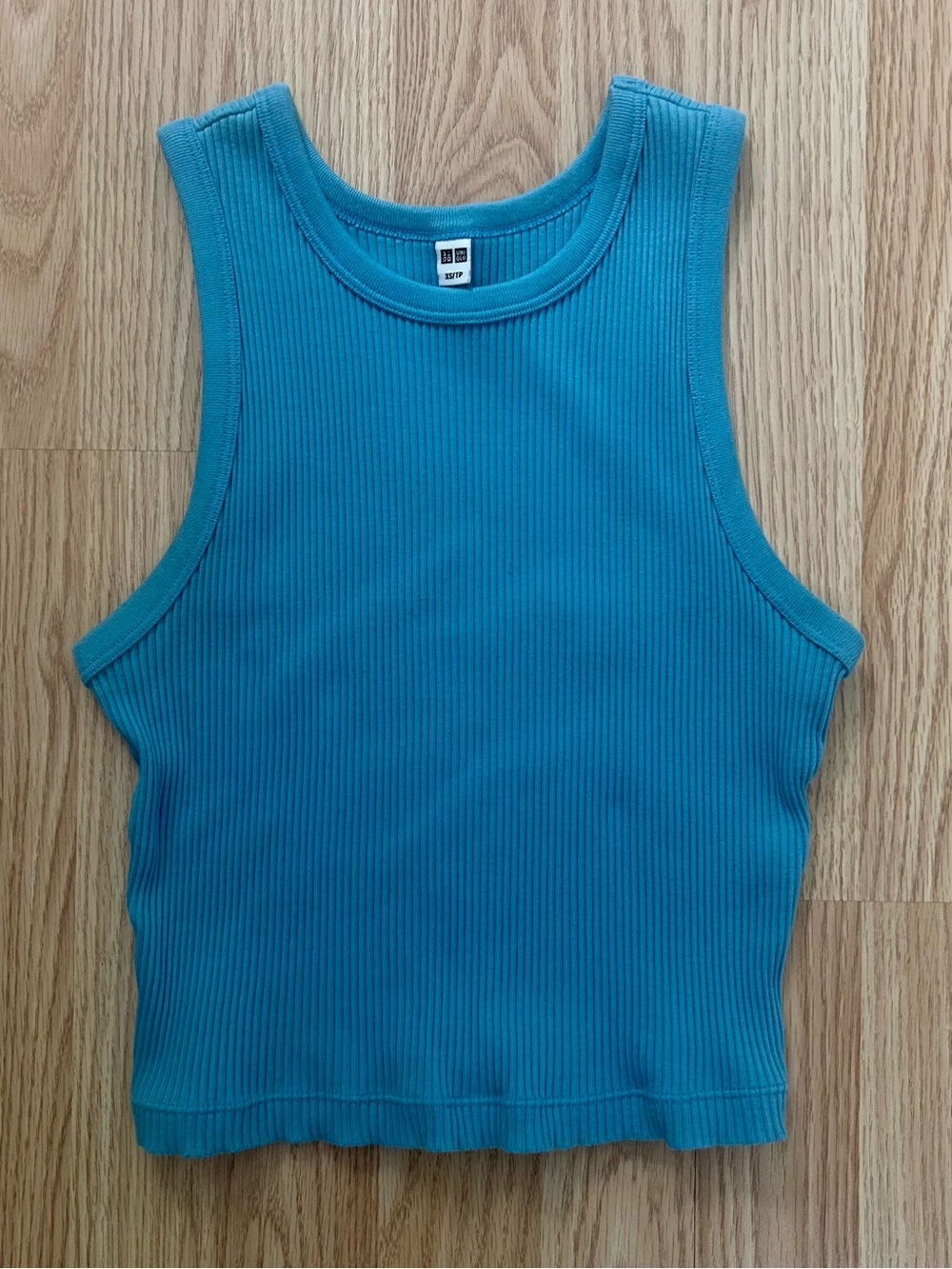 UNIQLO Women's Ribbed Tank Top in Sky Blue